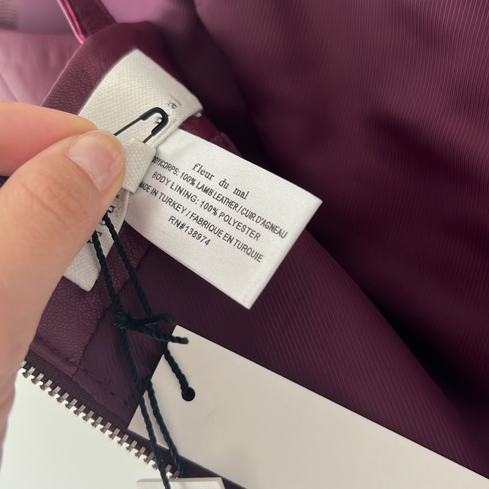 Fleur du mal Bordeaux Lamb Leather Mini Dress - Picture 9 of 13